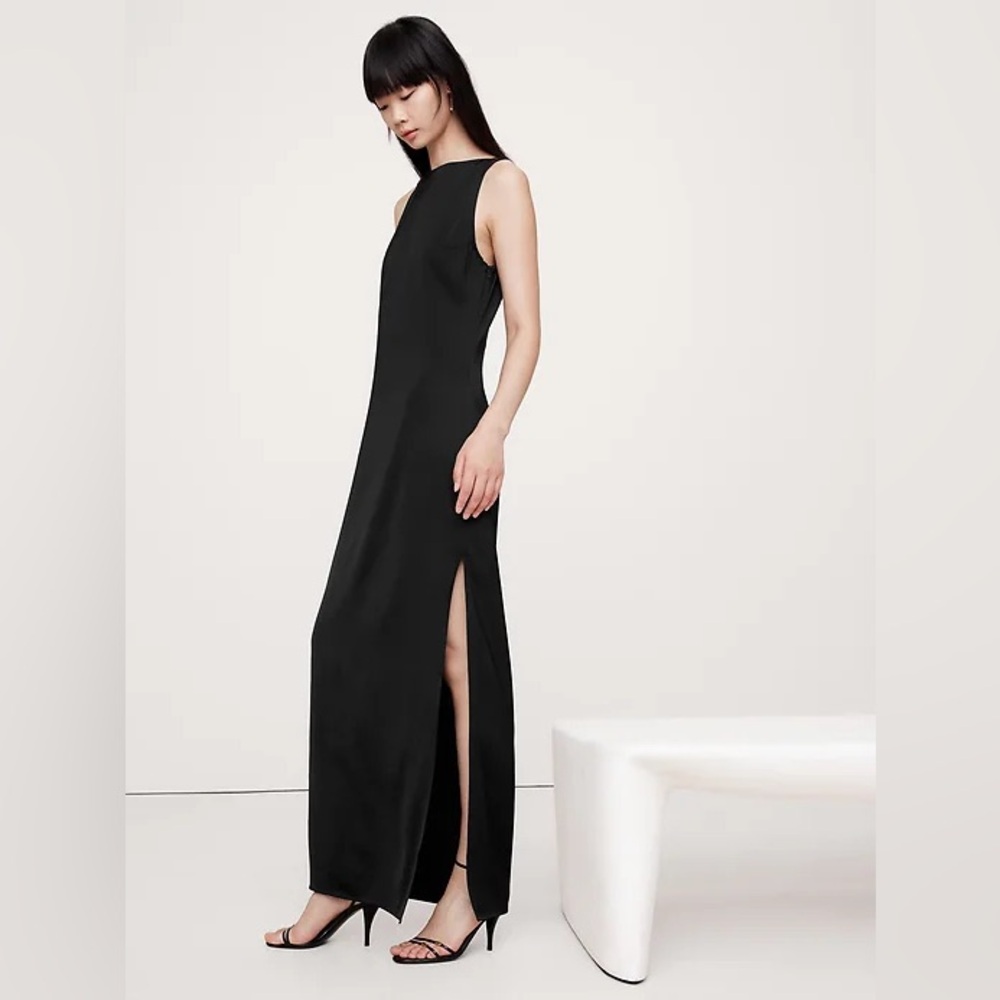 Banana Republic Stretch-Satin Column Maxi Dress